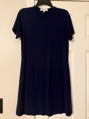 ROHB Navy Short-Sleeve Tunic Dress